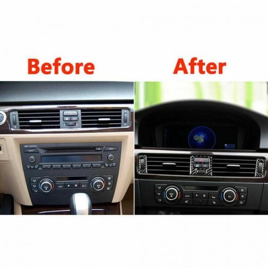 Real Carbon Fiber Dashboard Air Vent Outlet Panel Trim for  BMW 3 Series E90 E92