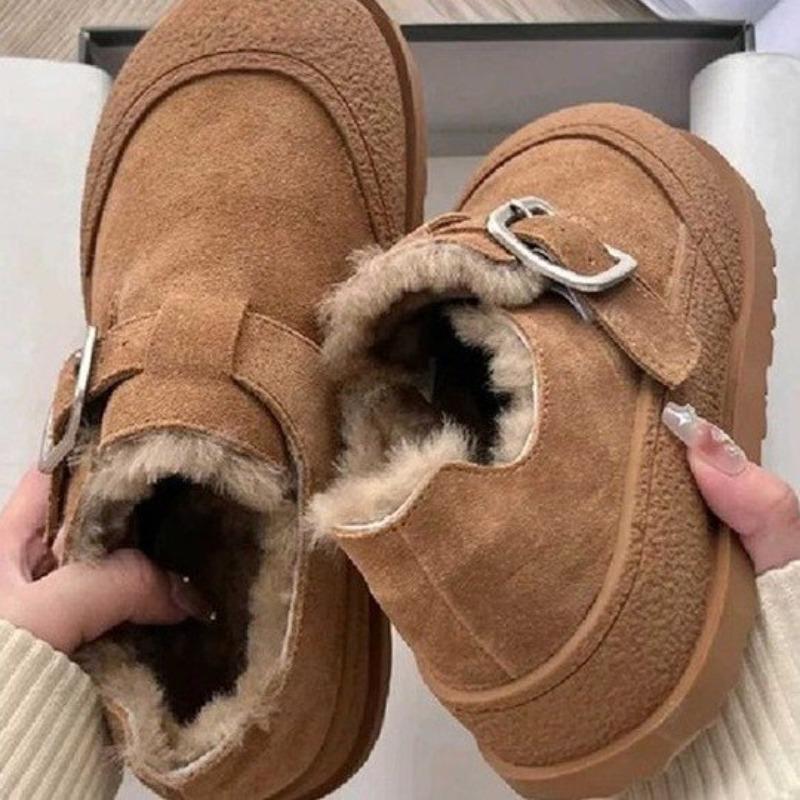 Thick-soled Women's Velvet Thickened Snow Boots New Winter Non-slip Women's Shoes Fluffy Shoes Casual Cotton Shoes