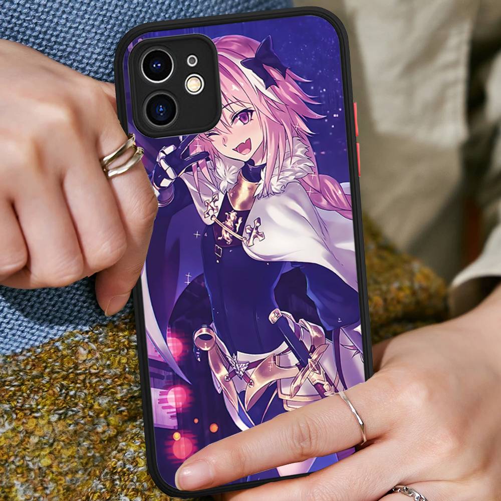 A-Astolfo Pink Cute Anime Girl Matte Transparent Phone Cover For IPhone Case 16 15 14 13 12 11 Pro Max X XS Max Plus