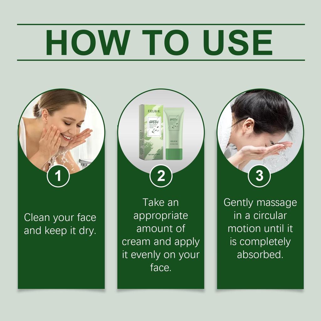 Hyaluronic Acid Face Cream Green Tea Oil Control Even Skin Tone Redness Relief Dull Skin Remove Blackheads Pores Hydrating Cream