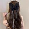 Butterfly Tassel Hair Claw Simple Solid Color Ponytail Claw Clip Girls Woman Fashion Female Large Size Headwear Hair Accessories