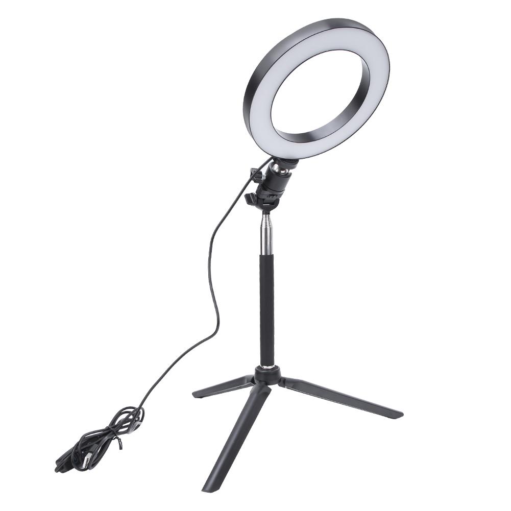 6 Inch USB Photograph Selfie Ring Light LED Fill Light Desktop Tripod Selfie Stick