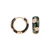 Kenjie Retro Copper Enamel Circle Earrings with Colorful Micro-Pave for Women - Versatile European & American Drip Oil Fashion