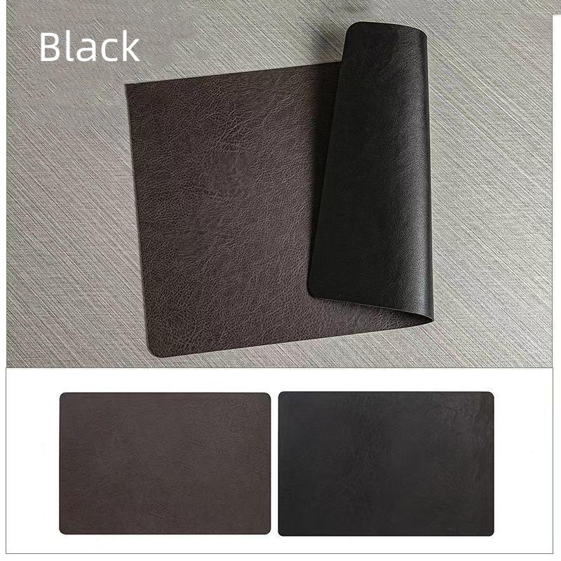Square Imitation Faux Leather Kitchen Dining Table Insulation Placemat,Restaurant Decoration Insulation Table Mat 1/4/6pcs