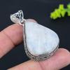 Natural Rainbow Moonstone Gemstone 925 Sterling Silver Pendant 2.17" z7Y49