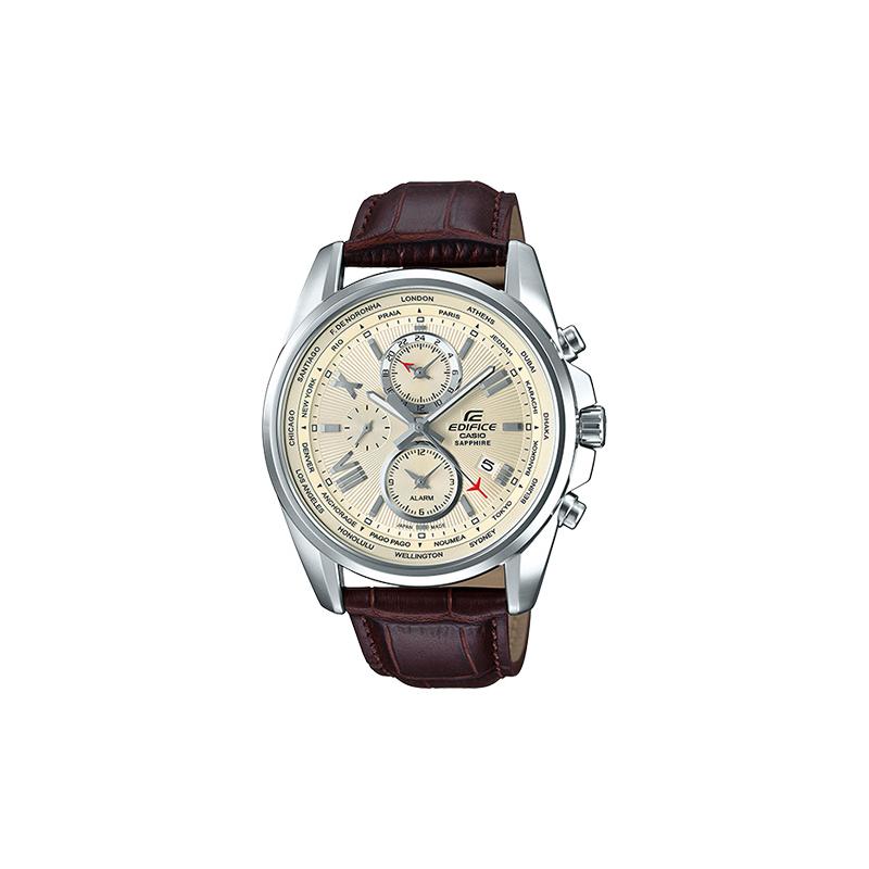 

Casio EDIFICE 100 meters waterproof quartz movement leather strap Japanese and Korean watch 50.544.510.3mm men s watch yellow dial EFB-301JBL-7A2021 жёлтый