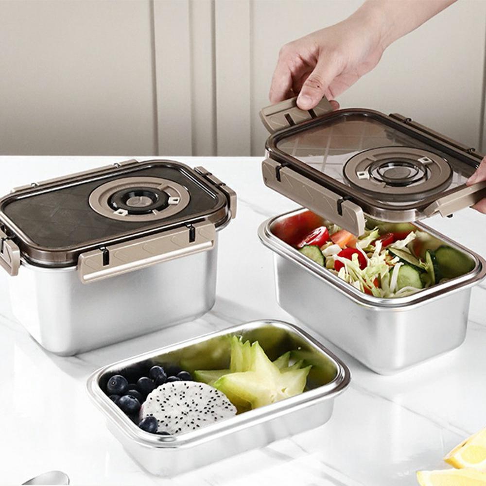 Stainless Steel Food Storage Container 1500ML Leak-Proof Salad Container with Lid (No FDA)