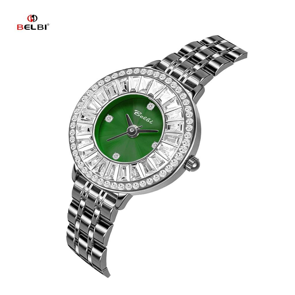 Women's Round Dial Rhinestone Quartz Watch Luxury Alloy Case Steel Band Wristwatch Multi-Color Option Elegant Jewelry Watch for Women