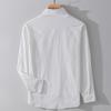 [ODFMCE] men's shirt long sleeve spring Relaxing Plain color Fashionable casual large size (JP, alphabet, 3XL, white)