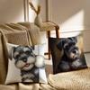 Miniature Schnauzer Pillow Cute Bearded Dog Cushion Cushion Cover Pillowcase Anti-Dustmite Living Room Sofa Decor Cushion Room