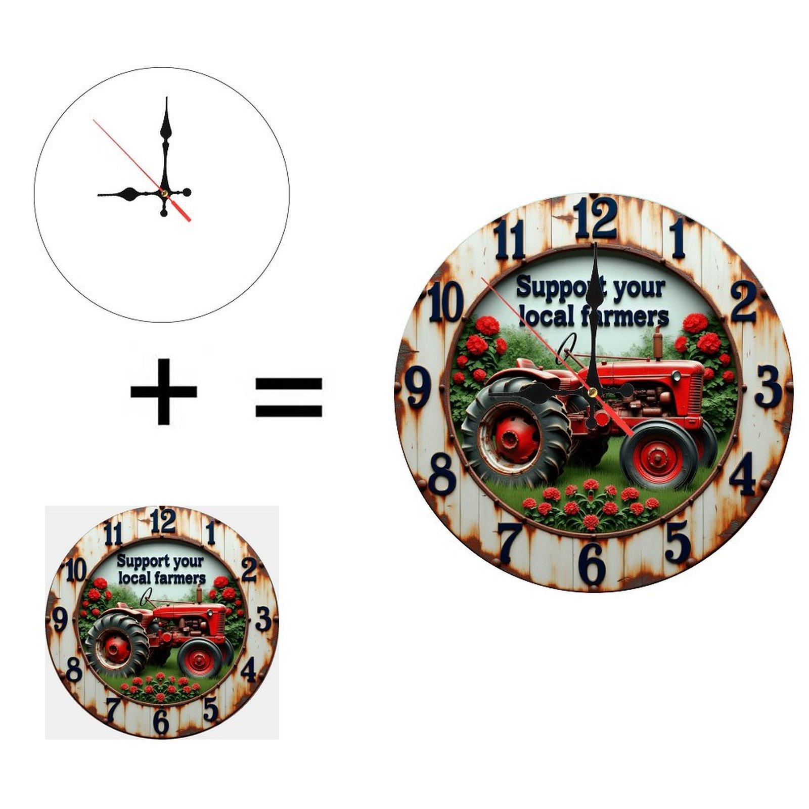 Custom Pet Portrait 25x25cm Wood Wall Clock with Laser Engraved Image (White,25*25cm/9.843*9.843inch) белый