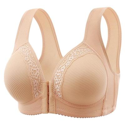 Front-Closure Wire-Free Push-Up Bra: Sexy, Breathable, Anti-Sagging Design for Small Chests