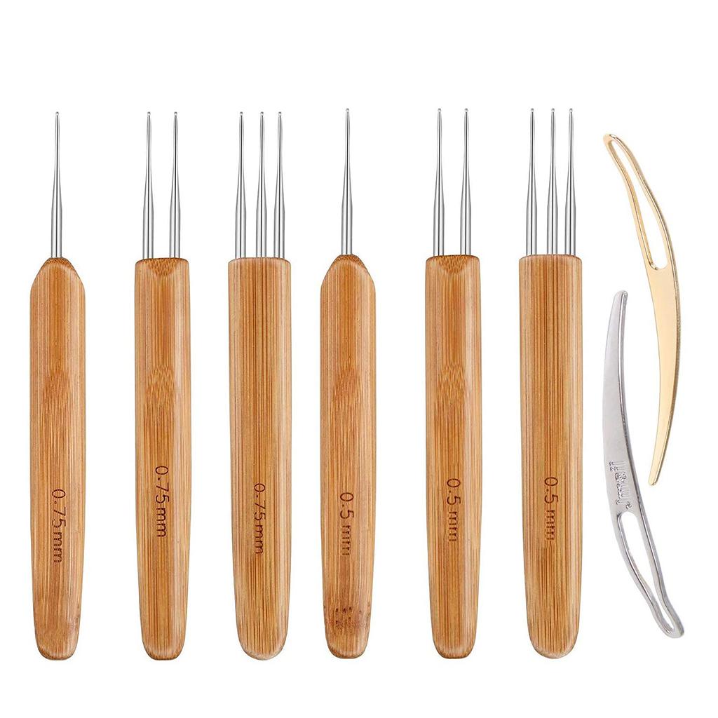 Crochet Needle Bamboo Dreadlock Crochet Hook Dreadlock Needle For Braids 1