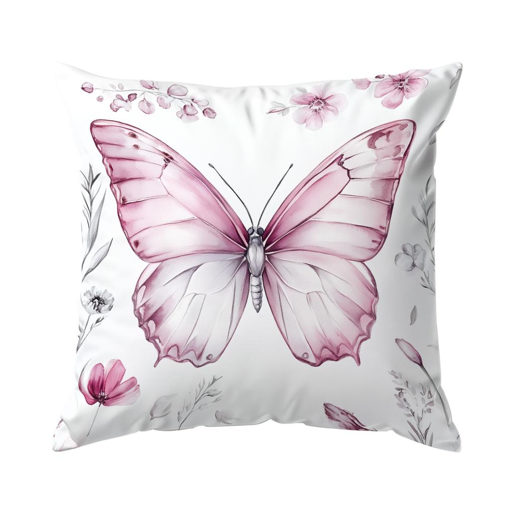 Temă cu fluturi și flori roz Perne Față de pernă Husa perna Poliester Pernă decorativă Canapea Husa perna Decor Acasă