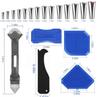 6 in 1 Silicone Caulking Tools 14Pcs Caulk Nozzle Applicator Finisher Kit Sealant Finishing Tool Grout Scraper