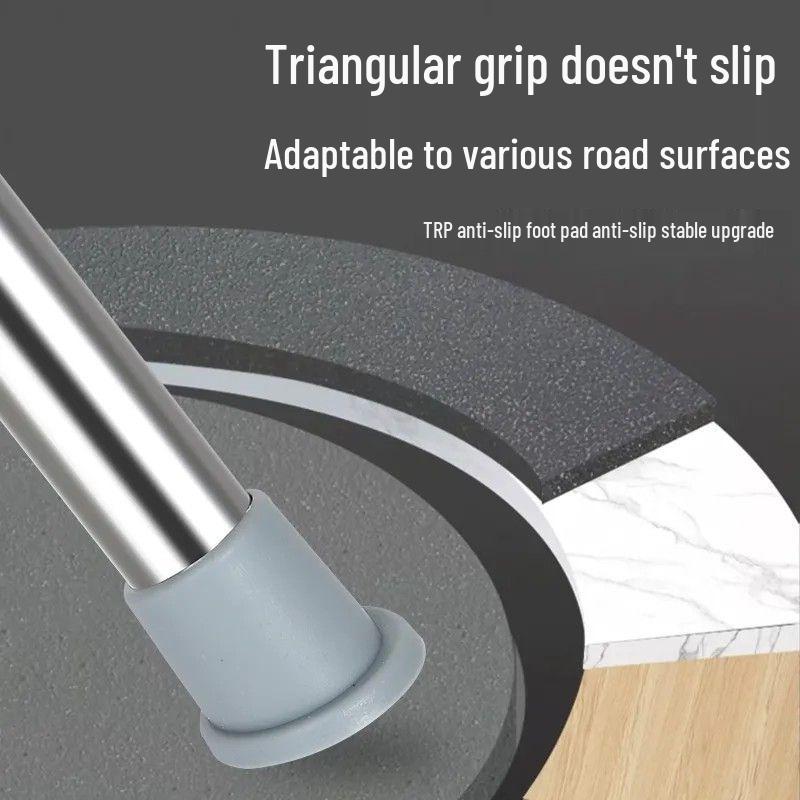 Portable Foldable Non-slip Stainless Steel Walking Stick with Seat