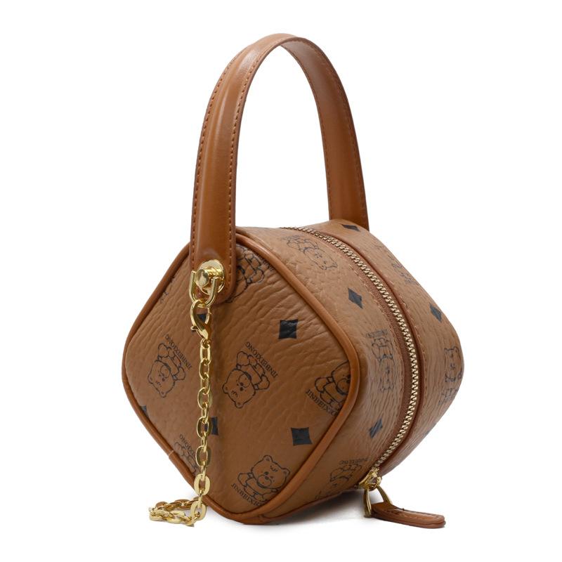 Trend New Light Luxury Temperament Hand-held Dice Small Bag Personalized Printing Foreign Style Advanced Sense Chain Messenger Women's Bag
