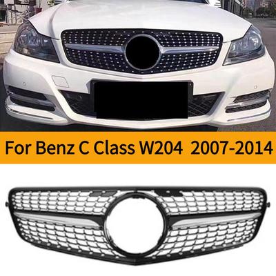 Pro Mercedes Benz Třída C W204 C180 C200 C300 C350 2007-2014 Přední nárazník Mřížka Úprava GT Diamantový styl AMG Autopříslušenství