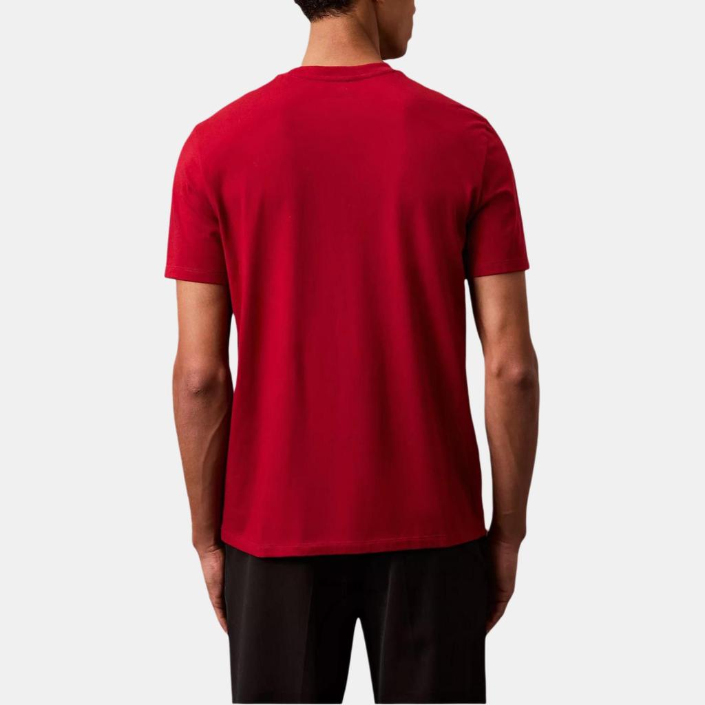 Calvin Klein Breathable Comfortable Letter Round Neck Short Sleeve T-Shirt Men Tops Burgundy 40HM265-643