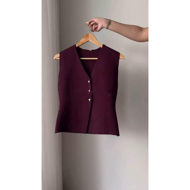 

Европейский и американский новый модный жилет, плиссированная юбка, комплекты жилет и плиссированная юбка Fuchsia vest XL