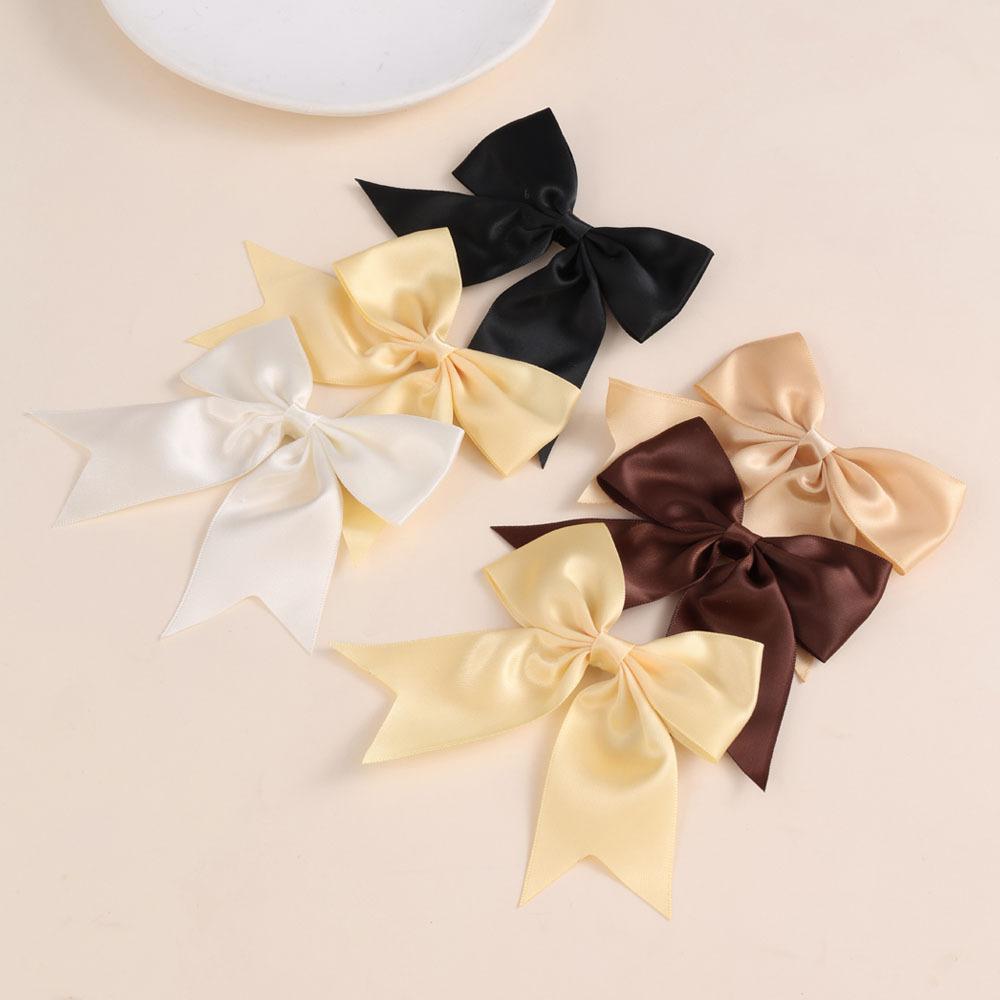 Bohemian Solid Color Satin Bow Hair Clips, Fashionable Hair Accessories for Women Girls, Easy-to-Use Design for Daily Hairstyles