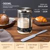 Zackoo 300/500/900ml Clear Glass Sourdough Fermentation Jar with Scale Metal Lid Reusable Dough Starter Container Food Storage
