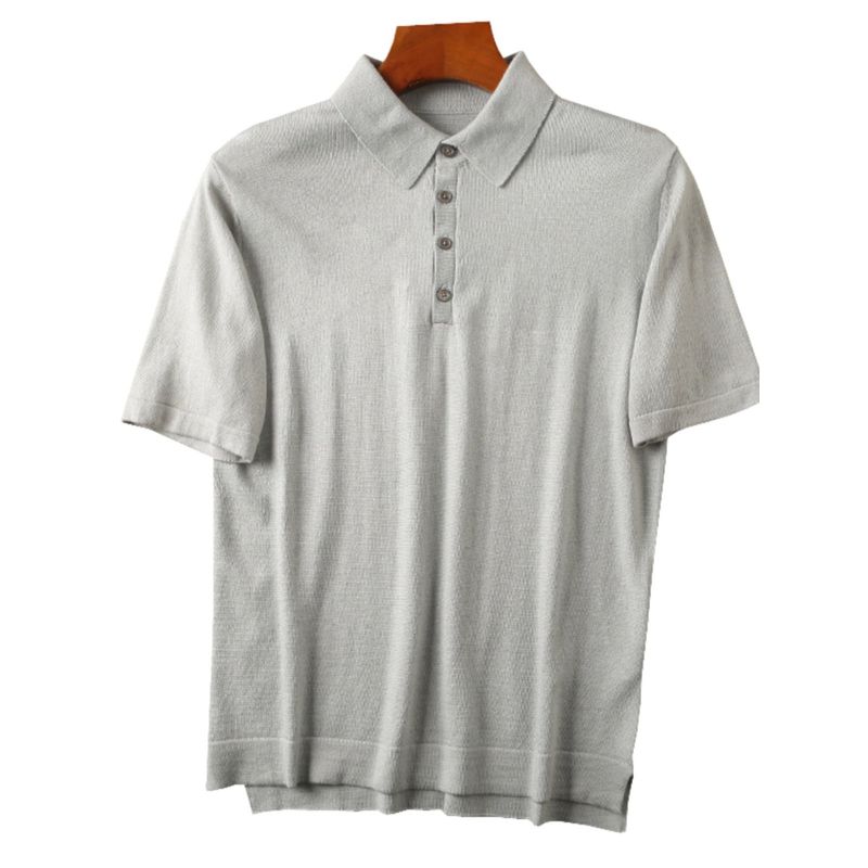 Heavy Non-Patch Cotton + Modal + Cashmere + Fleece Foreign Trade Men's Cut the Tag off Tail Goods Short sleeve Lapel Polo Shirt
