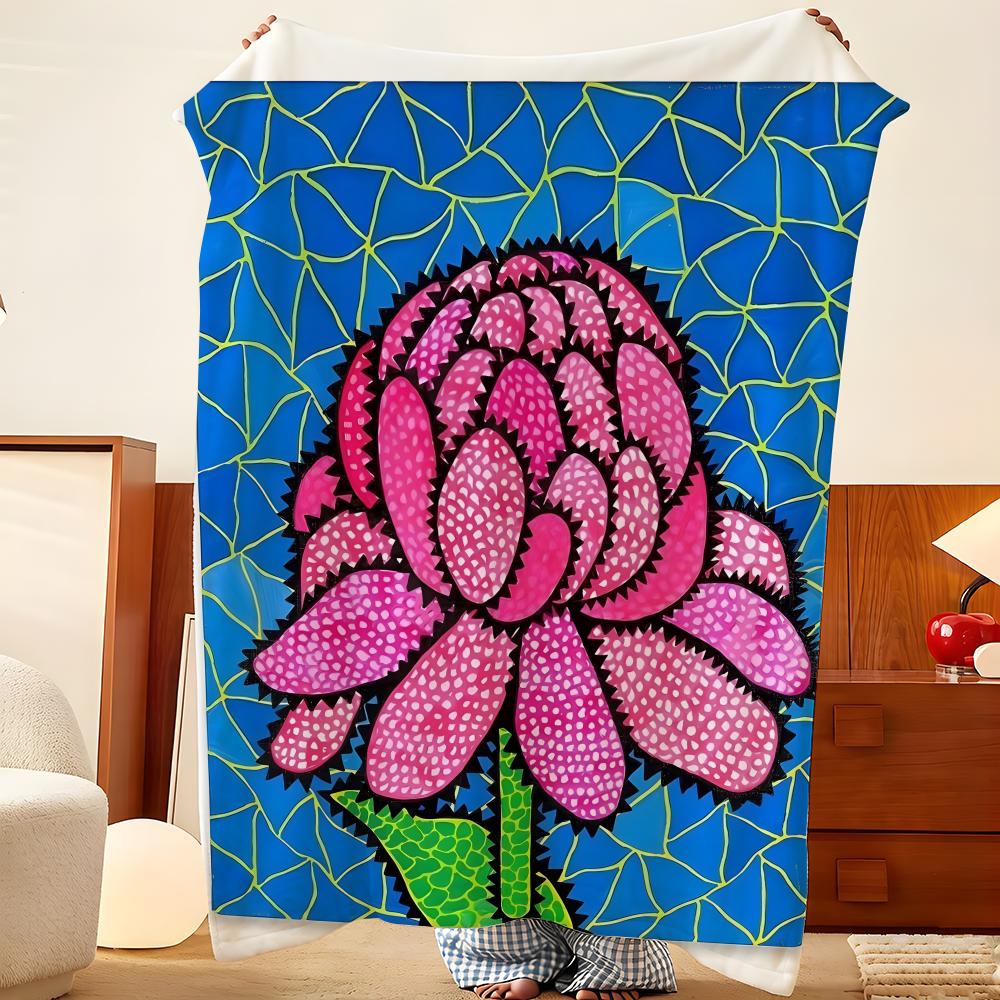 Artist Y-Yayoi K-Kusama Throw Flannel Throw Blanket, Lightweight Cozy, Durable Washable Cute Cool