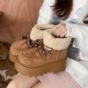 Fashion tribal matte retro short snow boots for women, new plush plush thick-soled cotton shoes in autumn and winter