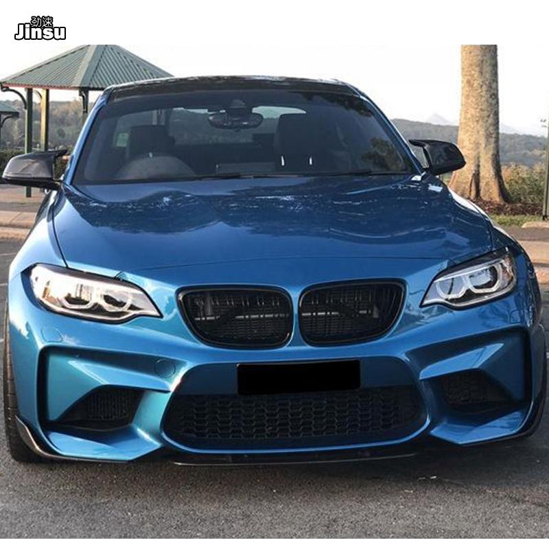 Carbon Fiber Glass Headlight Eyebrows Eyelid Sticker for BMW 2 series coupe 2014 - F22 F23 218i 220i 228i M235i F87 M2 2Pcs