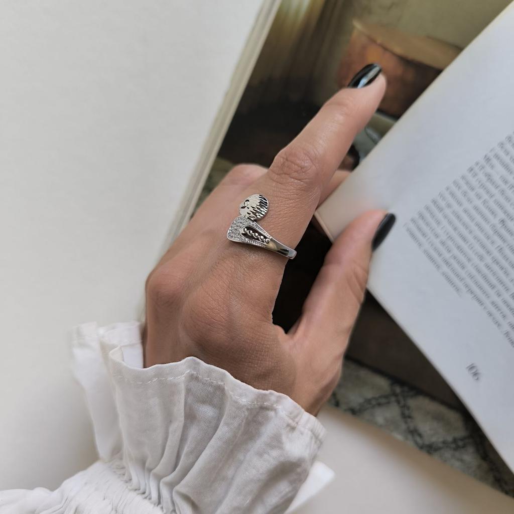 Silver Ring with Cubic Zirconia, Product Weight 4.21 G (2180678)