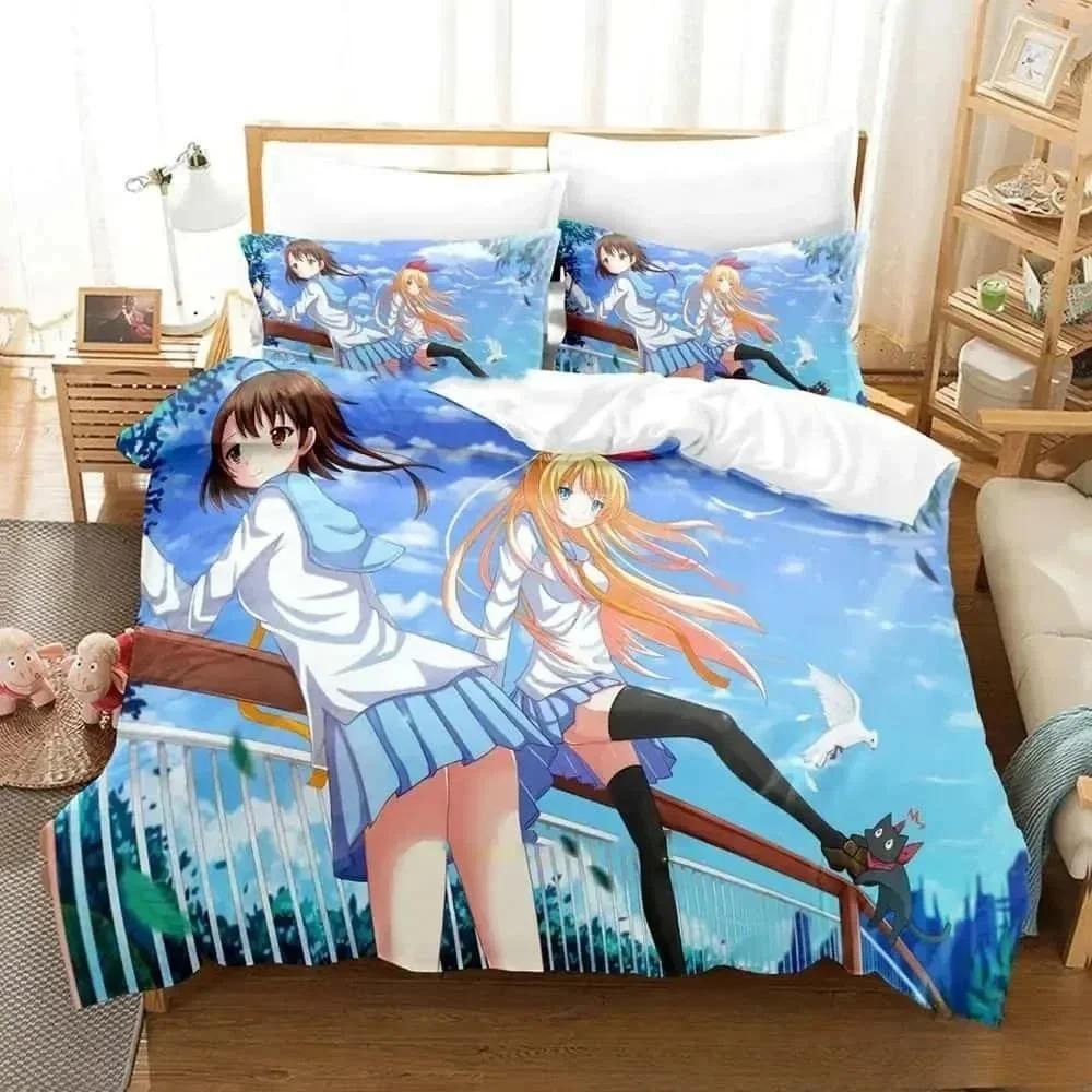 3D Print Anime Nisekoi False Love Beding Set Young Boys Young Girls Twin Quen King-Sized Dimensionsd Dimensions Soft Duvet Cover Pilowcase Bed boys