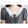 Summer Gray Dress for Women High Waist Breathable Pear Shaped Waist Design Polka Dot Dress Fashion