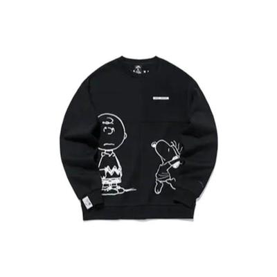 Anta Men's Peanuts Collaboration Crew Neck Sweatshirt Black 952149730-3