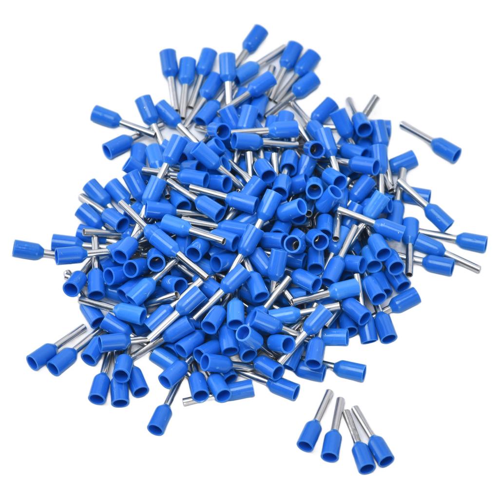 1000Pcs Insulated Ferrule Electrical Pin Crimp Terminals 20 AWG Cord End Connectors KitE7508 Blue