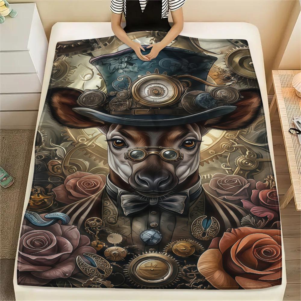1PC Beautiful okapi  Print FlAannel Blanket, High quality Comfortable for All Seasons, Home Decor, Warmth and Comfort
