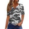 Women's T Shirt Tee Print Button Short Sleeve Daily Weekend Fashion Basic V- Neck Regular Top