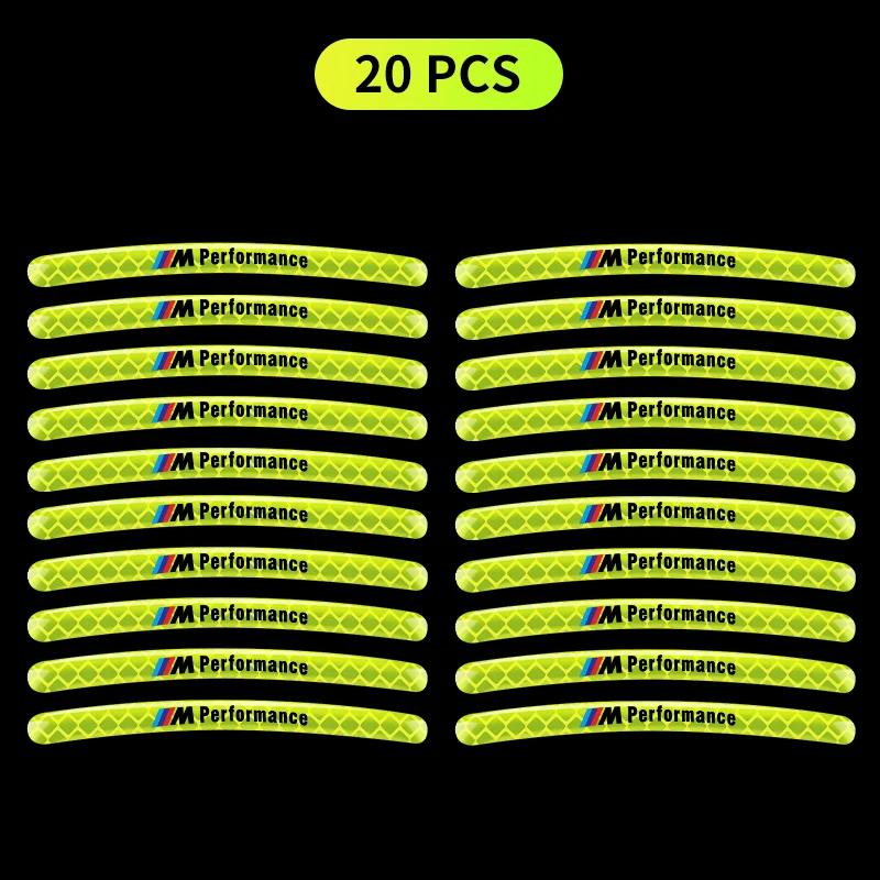 Car Bike Motorcycle Wheel Hub Reflective Stickers For BMW 13 5 Series F20 F21 F22 E87 E88 E90 E60 G30 E84 F10 F30 M X1 X3 X4 GT