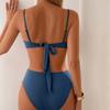 Nové dámské plavky Bikini Sexy Evropské a Americké Retro Bez Zad Módní Dámské Plavky Dvoudílná Sada