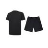 Li-Ning Plain Minimalist Comfortable Versatile Round Neck Pullover Short Sleeve T-Shirt Casual Sports Set Unisex Tops Black AHSUA49-2+YKSV147-2