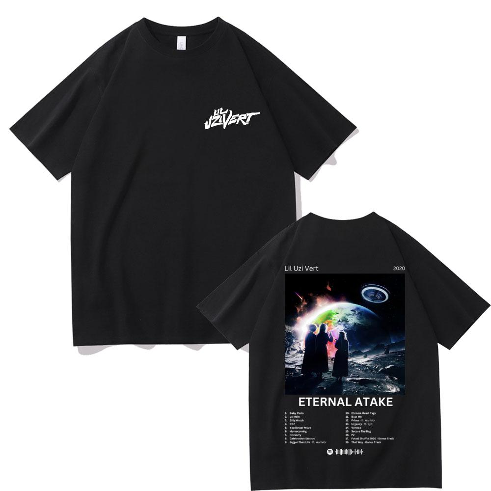 2025 Summer Rapist Lill uzivert Eternal Atake Album Flat Tshirt Mens Hiphop Casual Cotton Tshirt Retro Trend Street Wear S