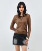 MONGDOL [Set] Side Shirred Layered T-Shirt Mocha Brown Mdts067Mochabrown