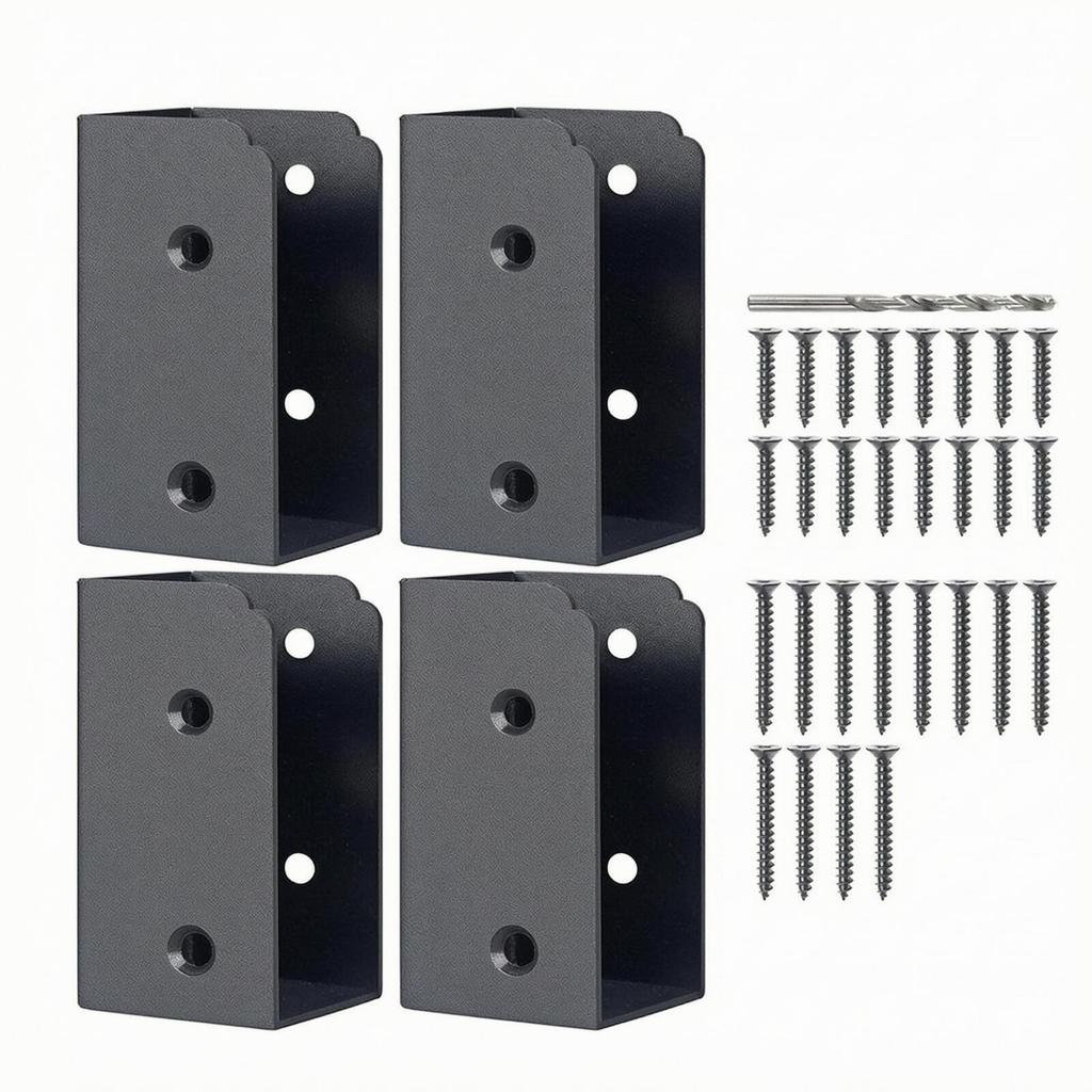 4 Pieces Deck Railing Connector Bracket Flush for Stair Railings
