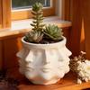 Unique Style Abstract Flower Pot Multi Sided Face Decorative Floral Ware  Office Ornament