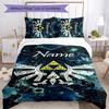 3pcs Custom Name The Legend of Zelda Breath of the Wild Bedding Set Duvet Cover Closure Includes 1 Duvet Cover & 2 Pillowcases for All Seasons Bedroom