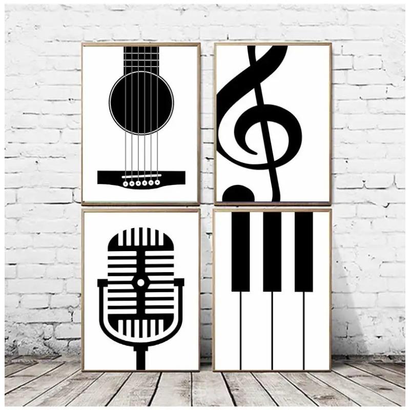 Minimalist Instrument Posters and Prints Music Enthusiast Modern Art Canvas Painting Wall Art Pictures Home Bar Room Decoration