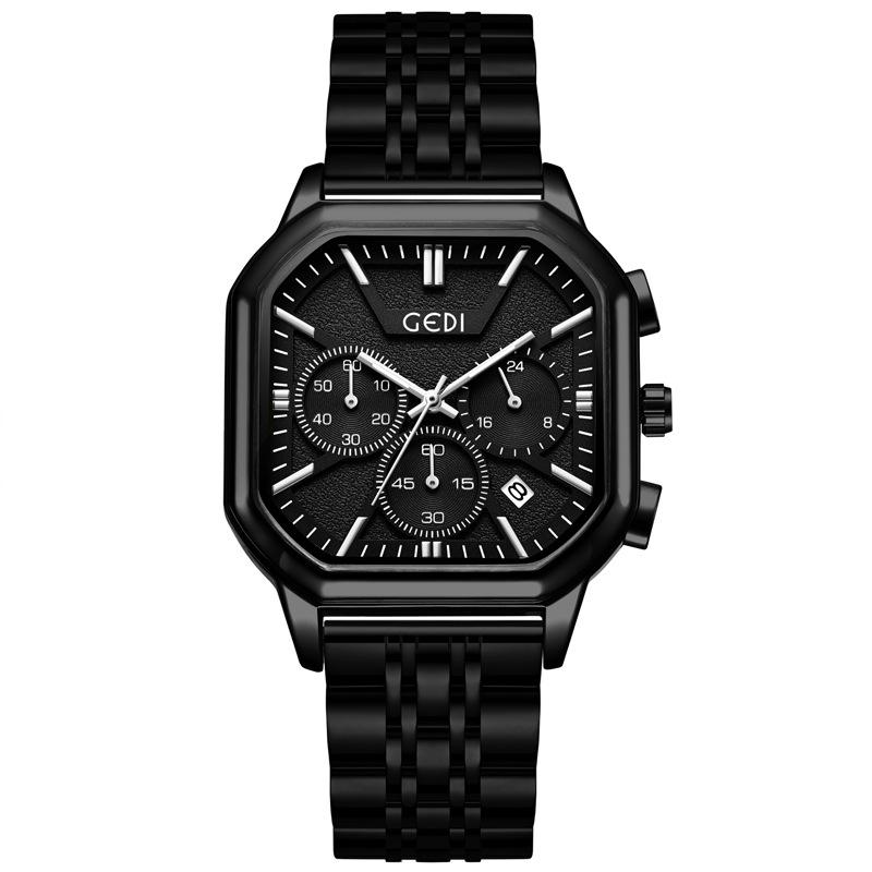 Three-Eye Six-Pin Business Women S Watch Niche High-End Multi-Function Calendar Steel Belt Quartz Waterproof Watch