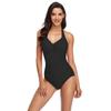 Women S Solid Color One Piece Swimsuit Sexy Conservative Bikini