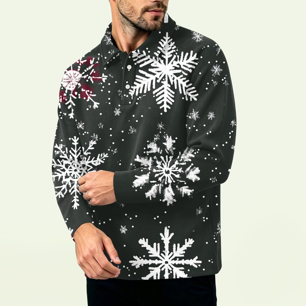 Men's Christmas Print Zip-Up Sweatshirt, Long Sleeve Loose Fit Casual Fall Winter Top, Multiple Colors and Sizes