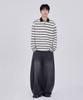 GLW Oversized Striped Collared T-Shirt Ivory